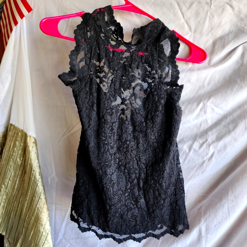Black lace halter top, Joseph Ribkoff